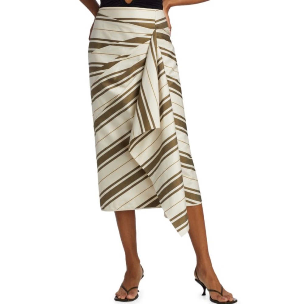 NEW JOHANNA ORTIZ STRIPED MIDI SKIRT